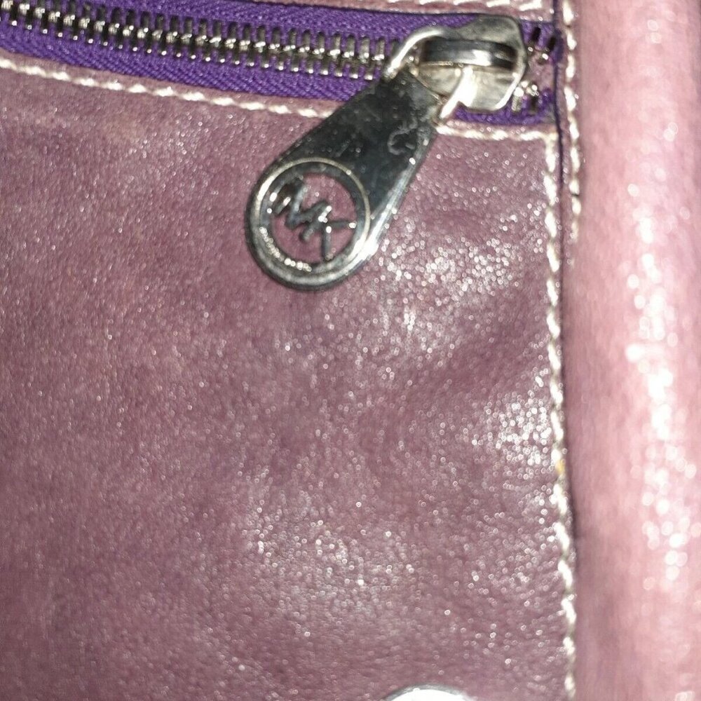 MICHAEL KORS-Plum/Purple Metallic Leather-Hobo-Shoulder-SAMPLE-OOAK-Excellent - Picture 7 of 10
